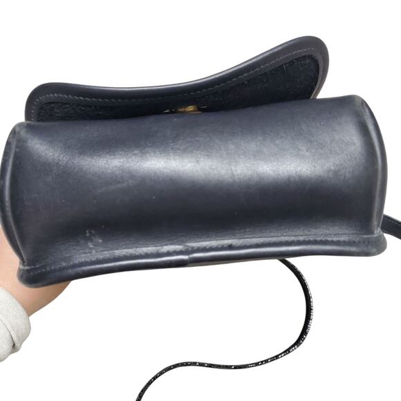 Vintage Coach Companion Flap Crossbody Bag Black Leather Creed 9076 - Picture 11 of 13